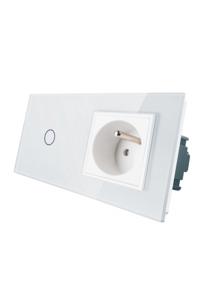 Gniazdo z bolcem 230V 16A z włącznikiem pojedynczym LIVOLO | 701G | Biały