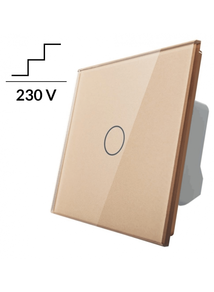 Włącznik dotykowy pojedynczy schodowo-krzyżowy LIVOLO VL-C701S | Szampański