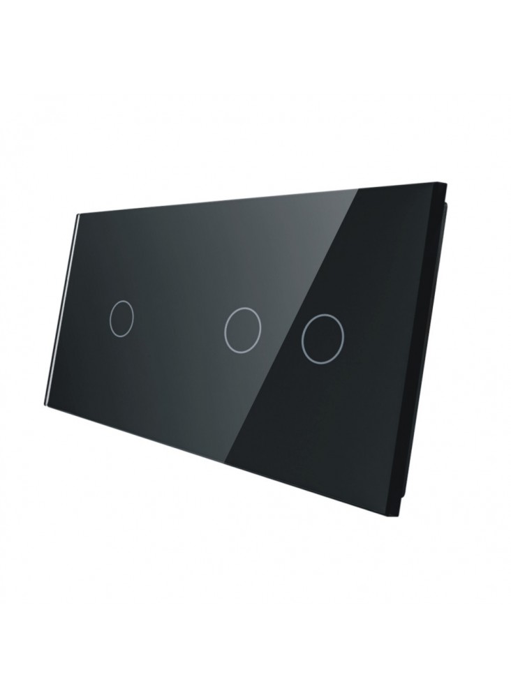 Podwójny panel szklany LIVOLO 7012| Czarny