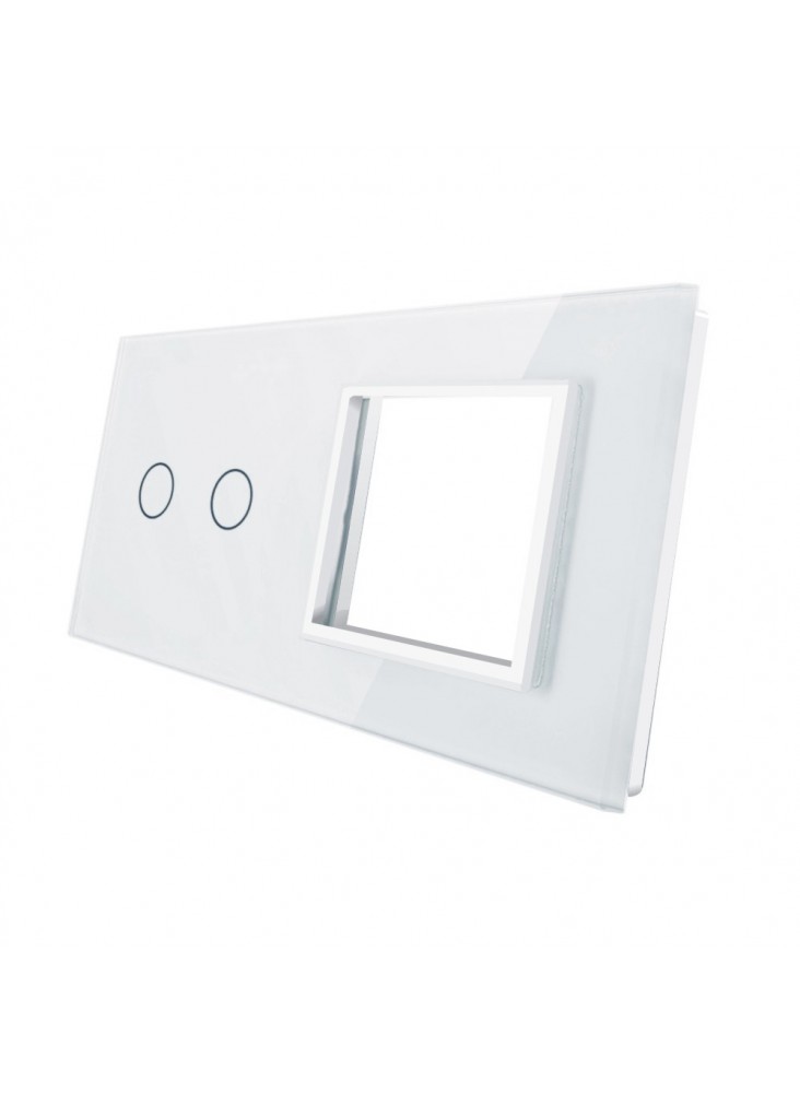 Podwójny panel szklany LIVOLO 702G | Biały