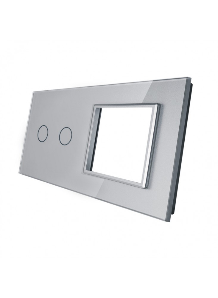 Podwójny panel szklany LIVOLO 702G | Szary