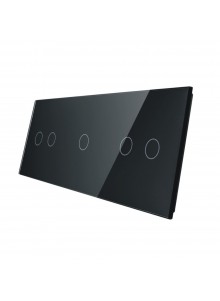 Potrójny panel szklany LIVOLO 70212 | Czarny