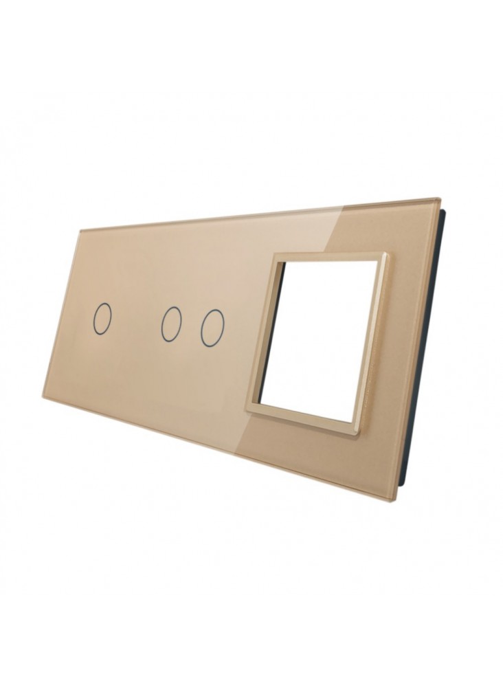 Potrójny panel szklany LIVOLO 7012G | Szampański