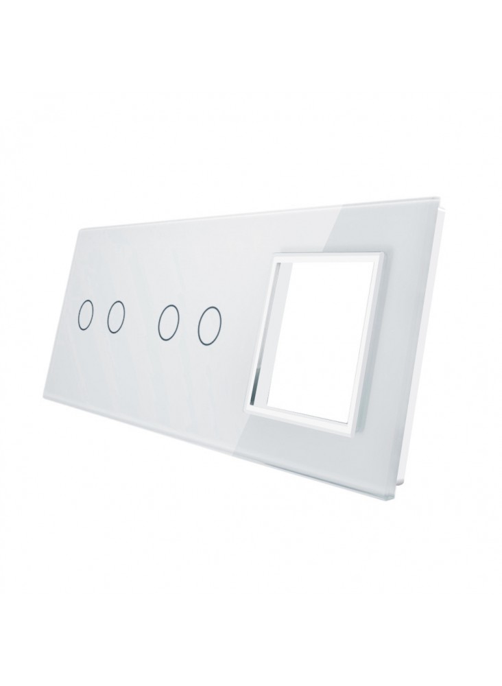 Potrójny panel szklany LIVOLO 7022G | Biały