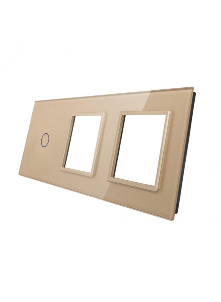 Potrójny panel szklany LIVOLO 701GG | Szampański