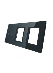 Potrójny panel szklany LIVOLO 702GG | Czarny