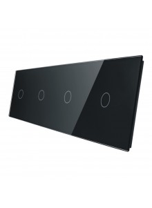 Poczwórny panel szklany LIVOLO 701111 | Czarny