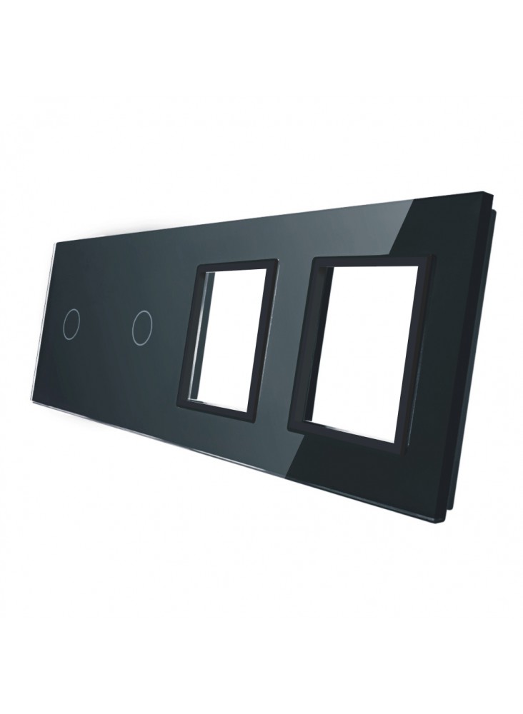 Poczwórny panel szklany LIVOLO 7011GG | Czarny