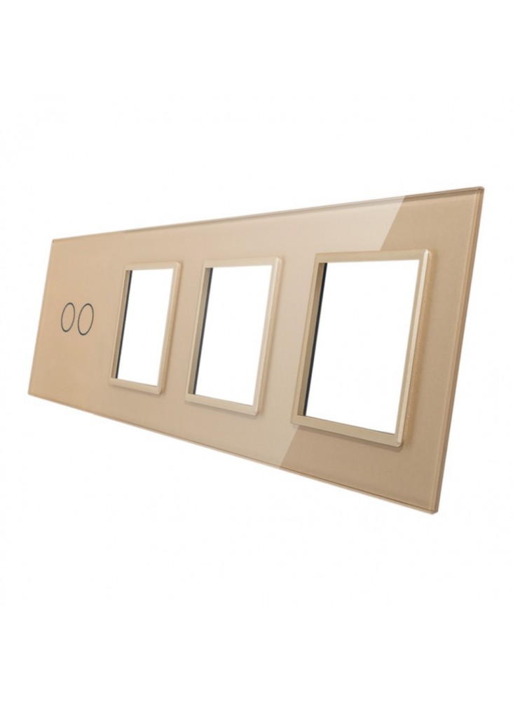 Poczwórny panel szklany LIVOLO 702GGG | Szampański