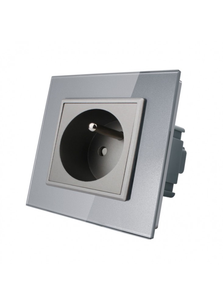 Gniazdo wtykowe z bolcem 230V Livolo | Szary