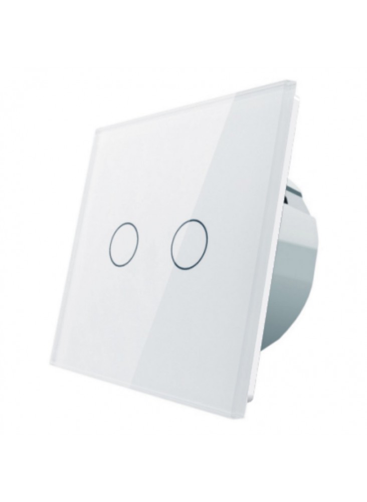 Włącznik dotykowy podwójny LIVOLO VL-C702 | Biały