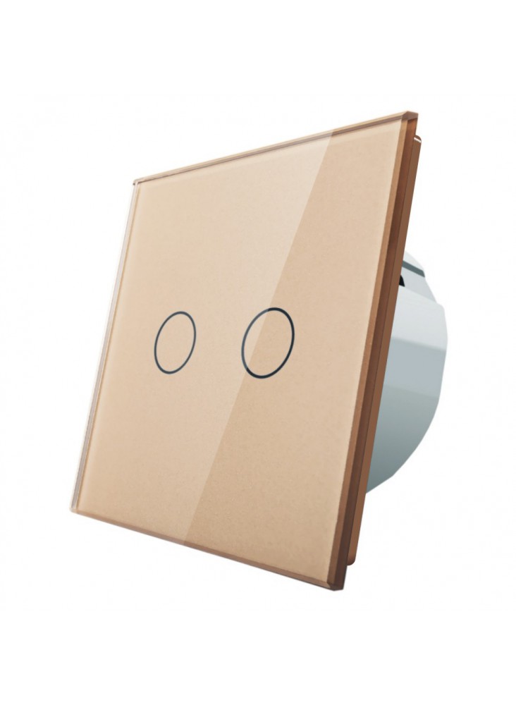 Włącznik dotykowy podwójny LIVOLO VL-C702 | Szampański