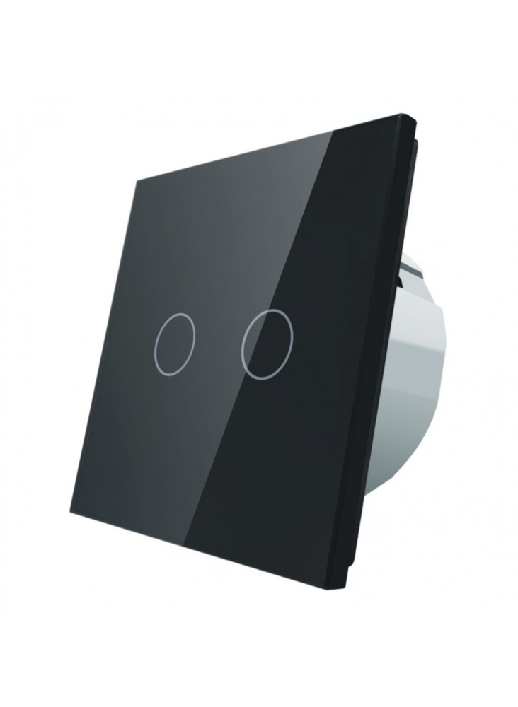 Włącznik dotykowy podwójny impulsowy LIVOLO VL-C702IH | Czarny