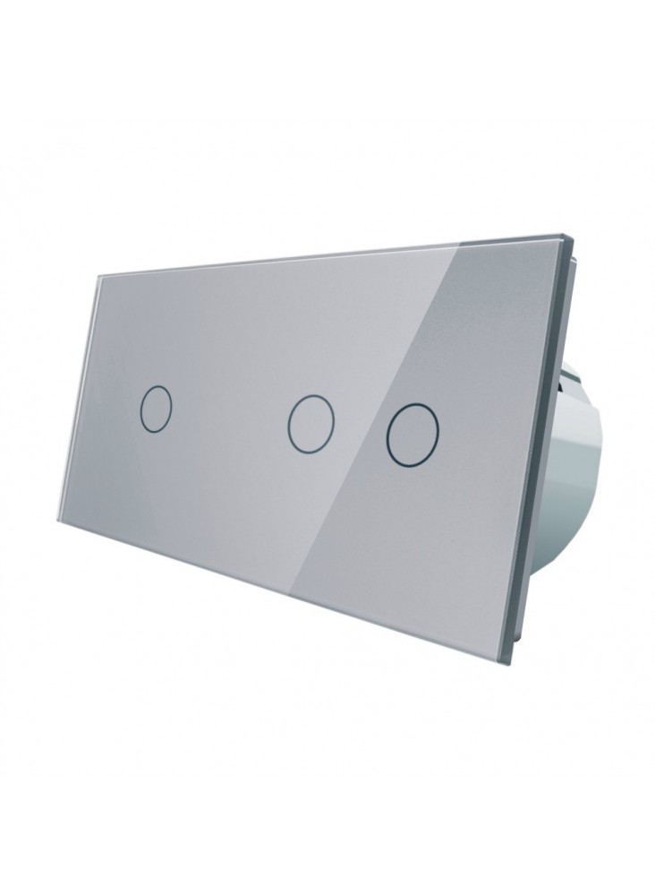 Włącznik dotykowy pojedynczy + podwójny LIVOLO VL-C7012 | Szary