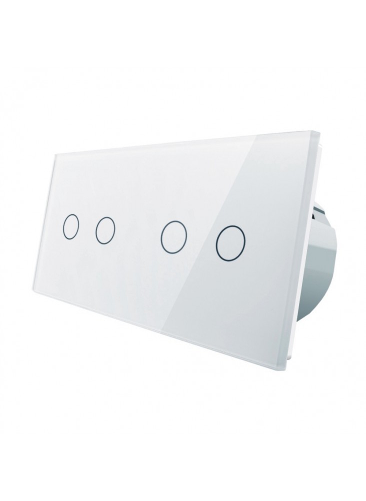 Włącznik dotykowy podwójny + podwójny LIVOLO VL-C7022 | Biały