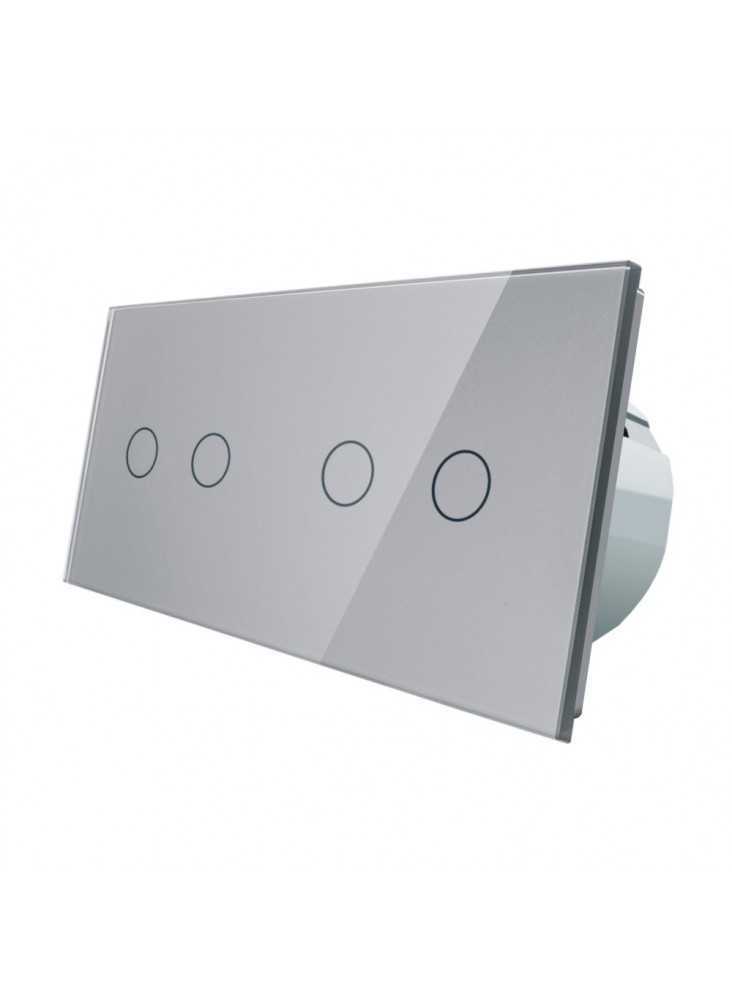 Włącznik dotykowy podwójny + podwójny LIVOLO VL-C7022 | Szary