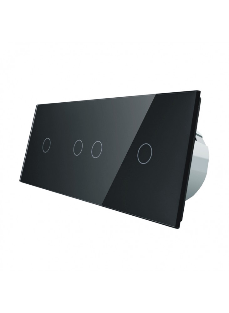 Włącznik dotykowy poczwórny (1+2+1) LIVOLO VL-C70121 | Czarny
