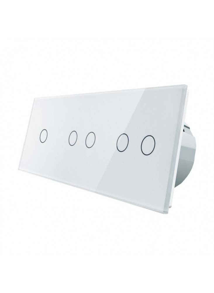 Włącznik dotykowy pięciokrotny (1+2+2) LIVOLO VL-C70122 | Biały