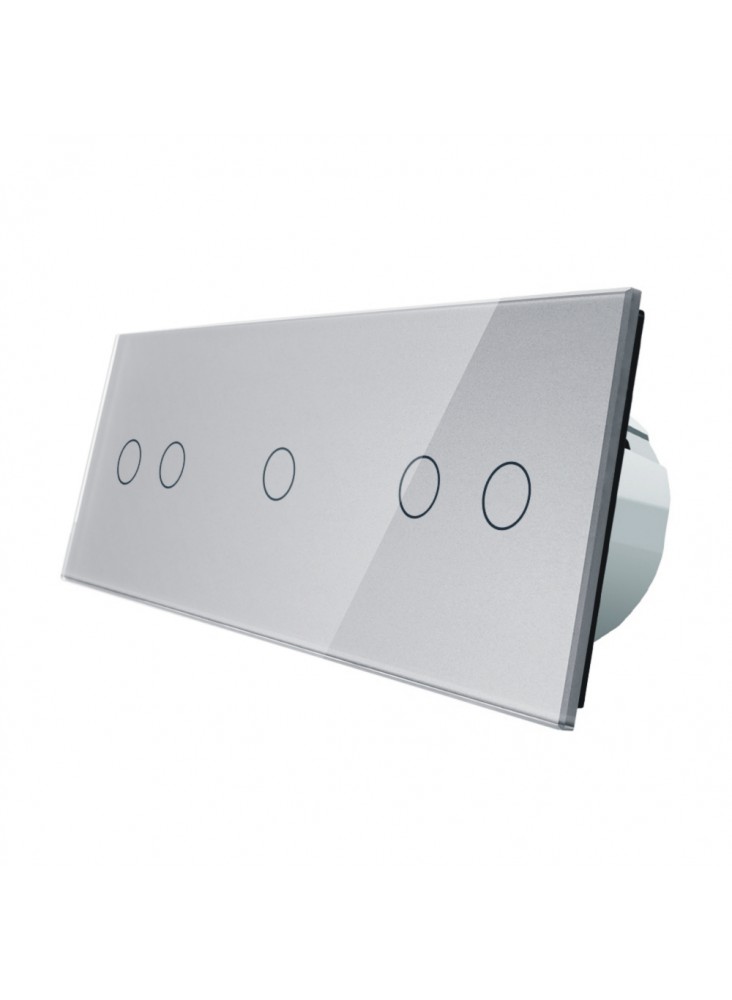 Włącznik dotykowy pięciokrotny (2+1+2) LIVOLO VL-70212 | Szary