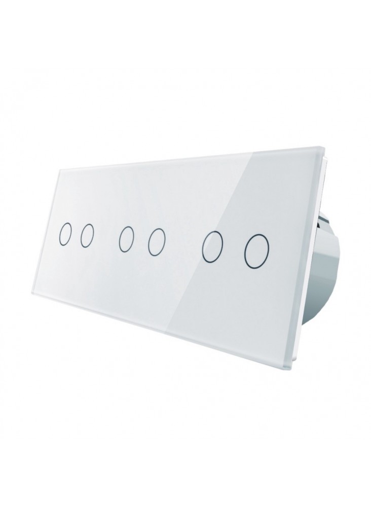 Włącznik dotykowy sześciokrotny (2+2+2) LIVOLO VL-C70222 | Biały