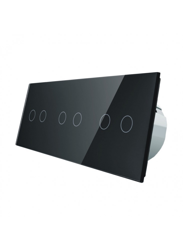 Włącznik dotykowy sześciokrotny (2+2+2) LIVOLO VL-C70222 | Czarny