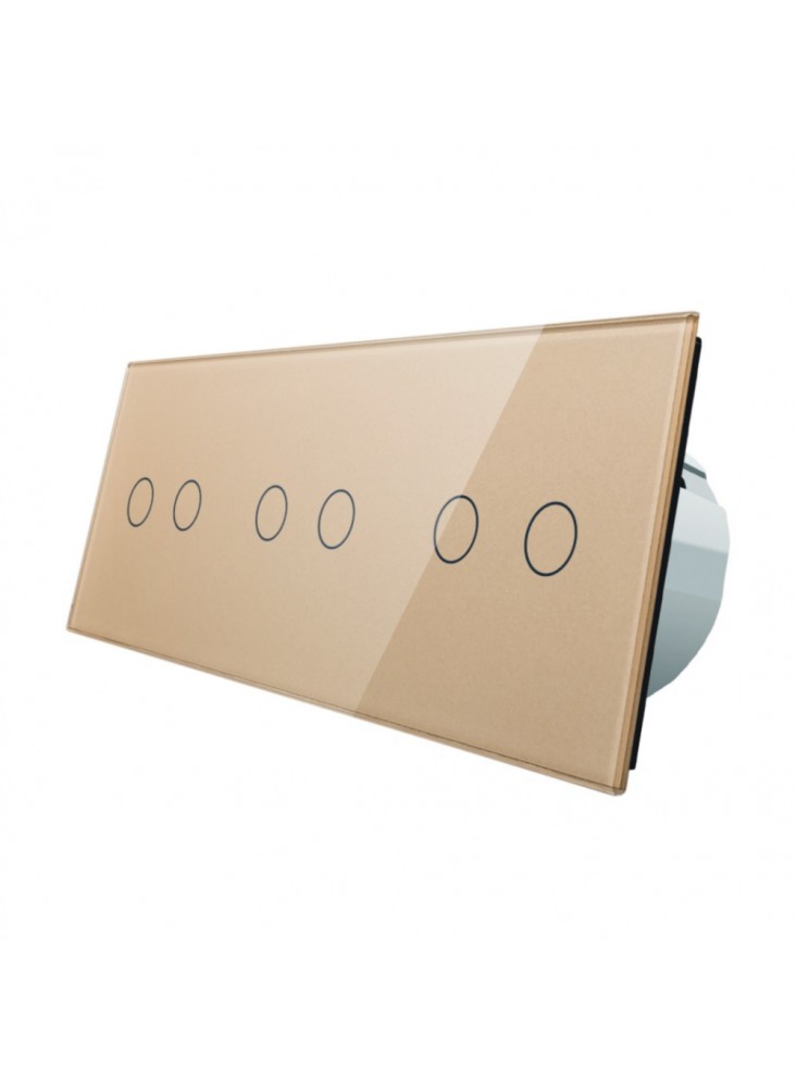 Włącznik dotykowy sześciokrotny (2+2+2) LIVOLO VL-C70222 | Szampański