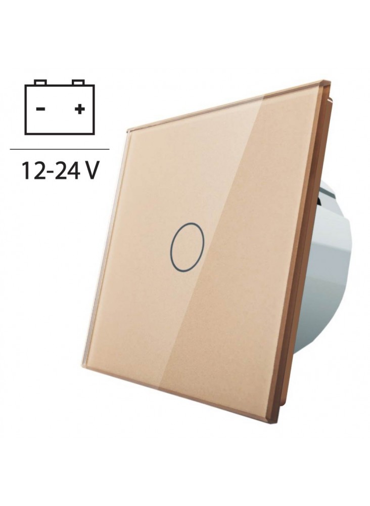 Włącznik dotykowy pojedynczy LIVOLO 12V DC VL-C701C | Szampański